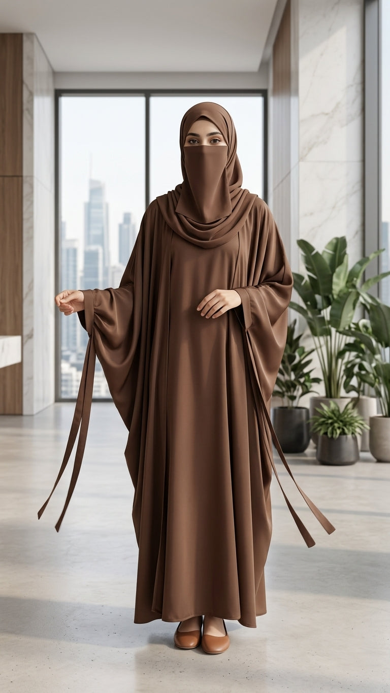 Modest Elegance 4-Piece Butterfly Abaya Set